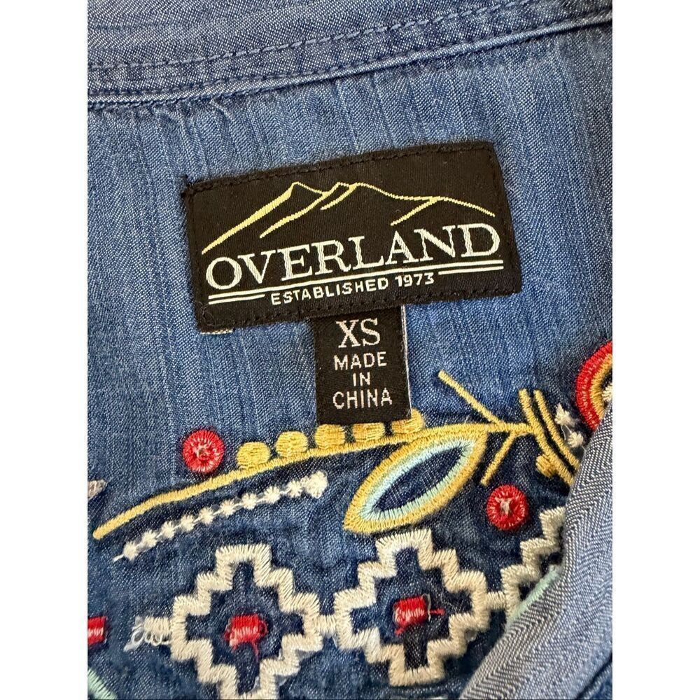 Overland Carly Embroidered Tencel Shirt Dress in River Blue Size XS - Picture 10 of 12